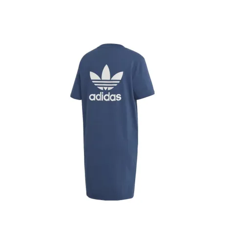 Adidas Originals Trefoil Short-Sleeved Dresses Women's Dark Blue