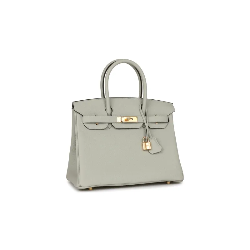 HERMES Birkin Togo Calfskin Birkin Bag Handbag Regular Women's 0WGris Neve Ice Crystal Gray-2