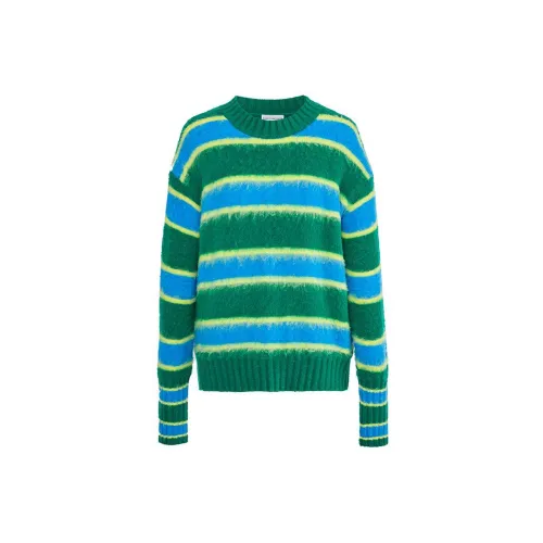 Short Sentence Sweaters Women's Blue/Green Stripes