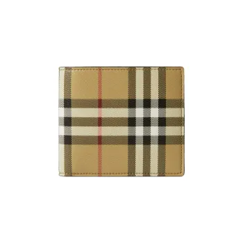 Burberry Polyurethane Wallet Men's Archive Beige