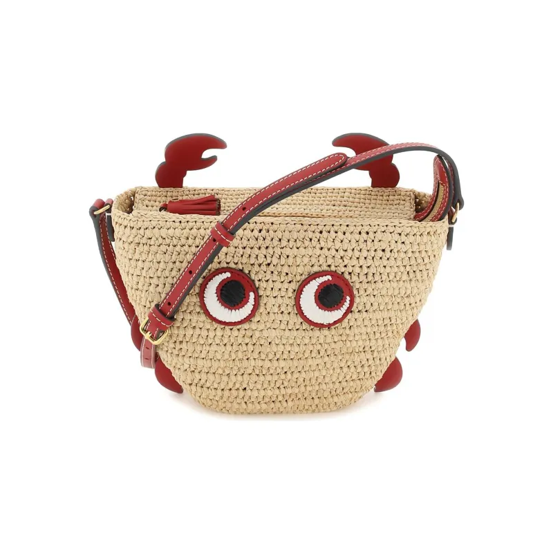 Anya Hindmarch Raffia Fiber Shoulder Bag Crossbody Bag Women's Beige-0