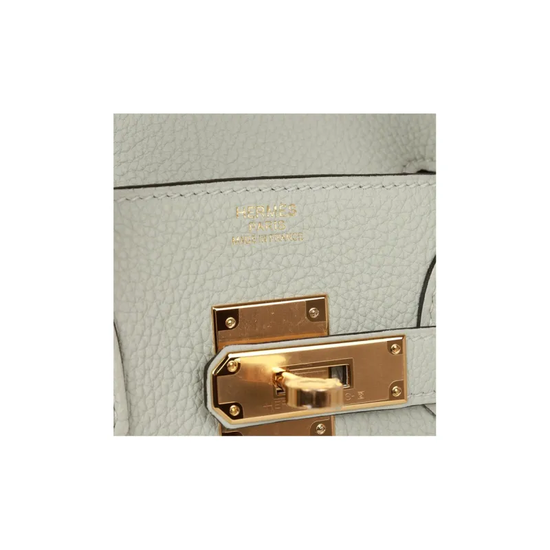 HERMES Birkin Togo Calfskin Birkin Bag Handbag Regular Women's 0WGris Neve Ice Crystal Gray-8