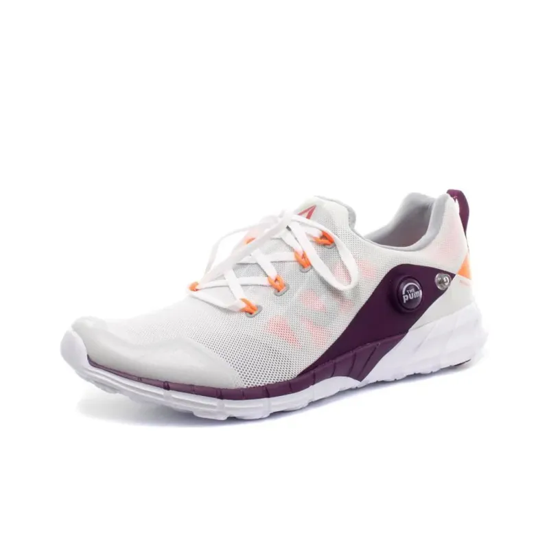 Reebok Zpump Fusion 2.0 Anti-Slip Wear-Resistant Low-Top Running Shoes Women's Beige Purple-0