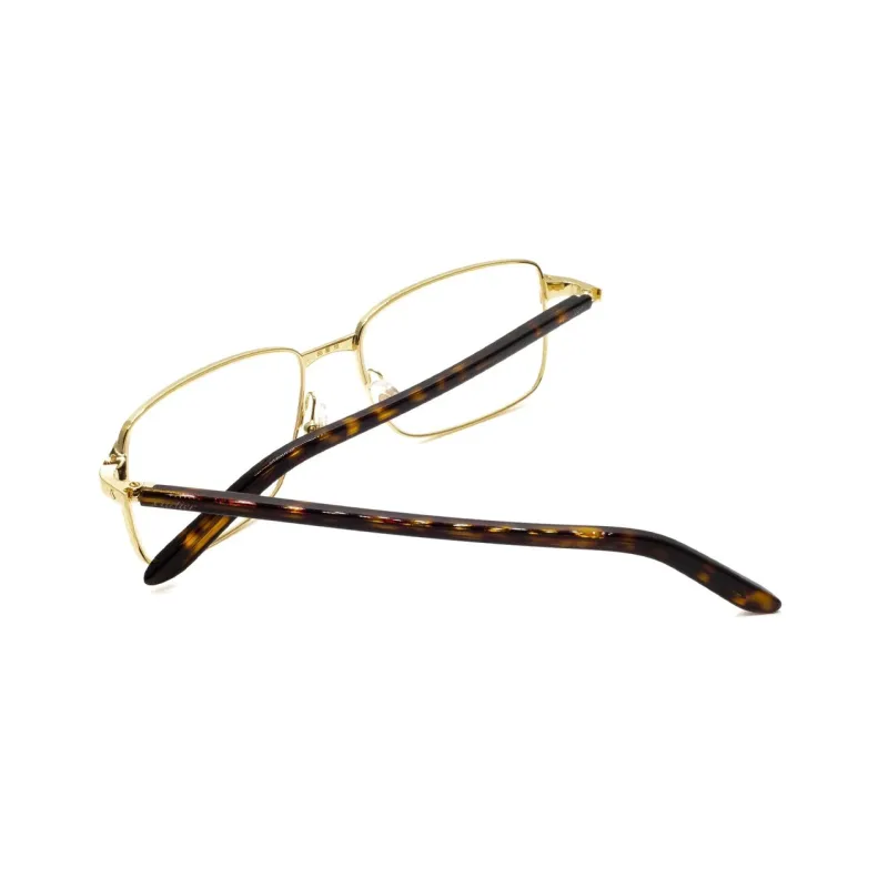 CARTIER Plate And Metal Rectangular Eyeglass Frames Women's Gold-2
