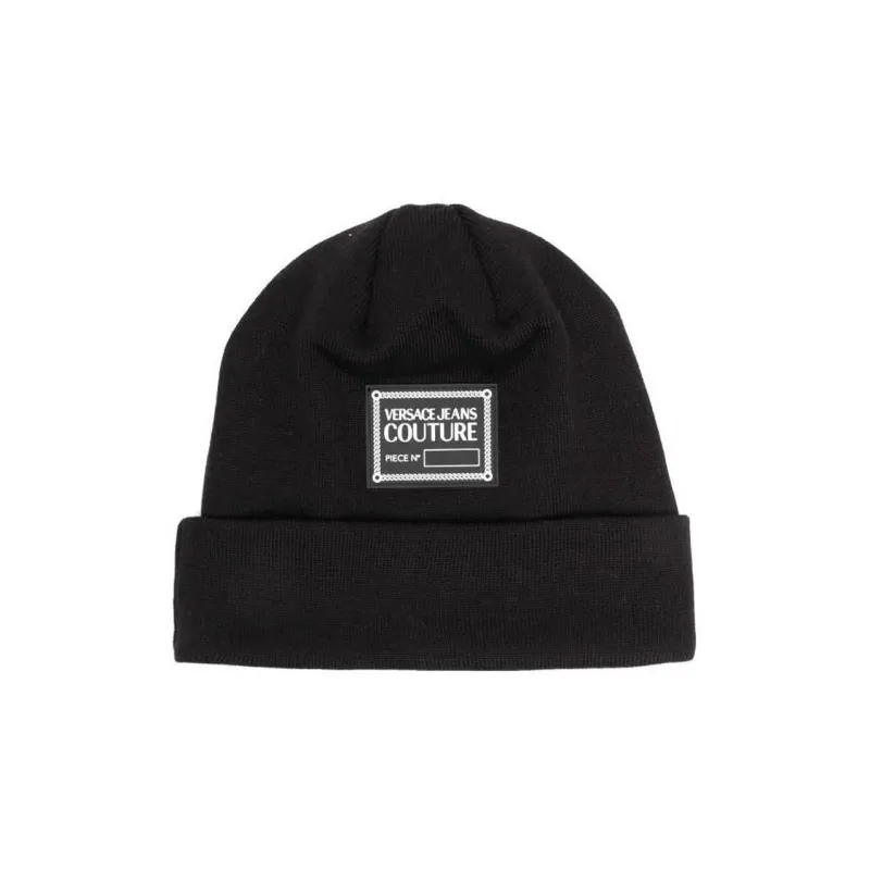 VERSACE JEANS Logo patch Wool blend Beanie-0
