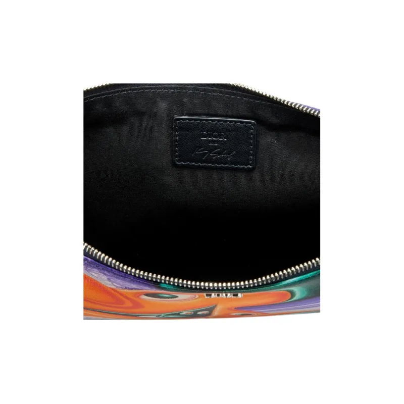 DIOR Nylon Handbag Clutch Regular Men's Orange/Multicolor Print-7