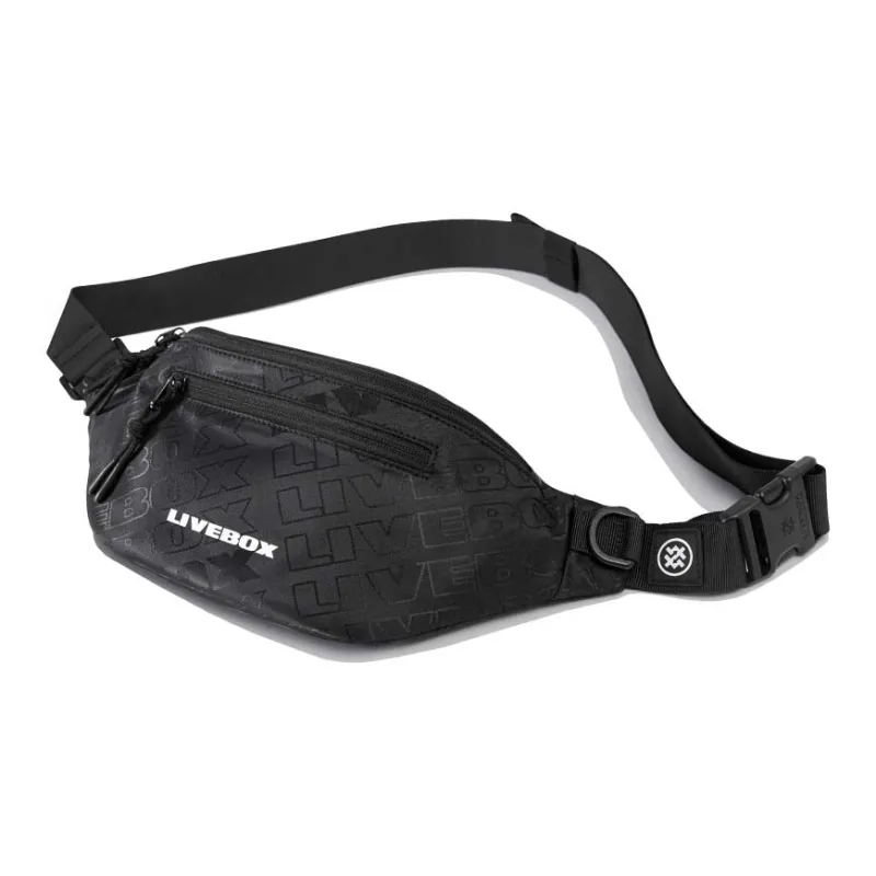 LIVEBOX EN DIRECT Nylon Shoulder Bag Crossbody Bag Fanny Pack Sling Bag Medium Size Men's Ecru/Black-3