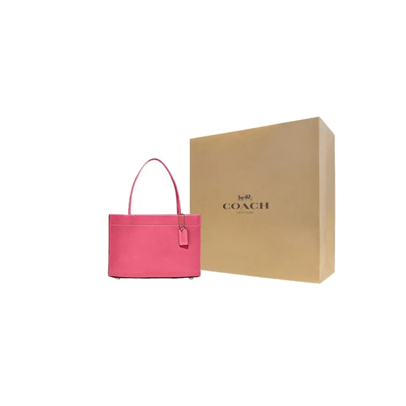 COACH Cashin Leather Tote Bag, Shopping Bag, Handbag, Crossbody Bag Trumpets Women's Pink-6