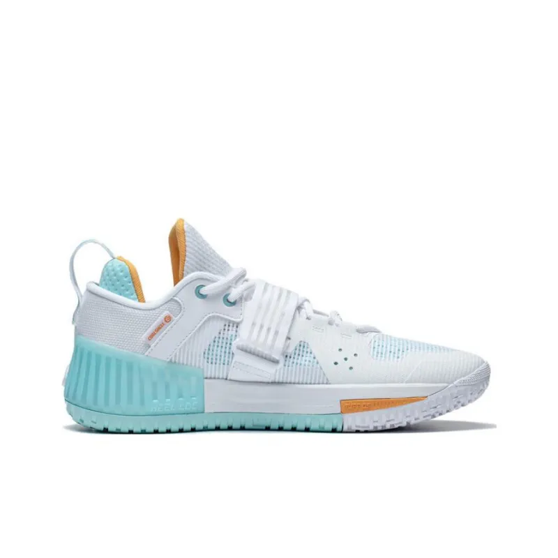 LiNing Rage Abrasion Resistant Low Top Basketball Shoes Men's White Cyan-1