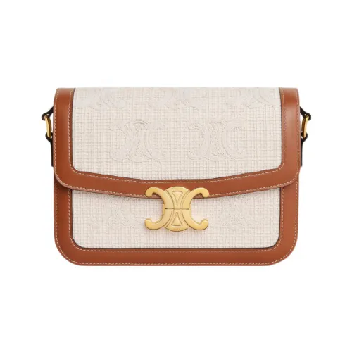 CELINE Triomphe Arc De Triomphe Fabric Shoulder Bag, Portable Crossbody Bag Women's