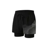 Single Pack-Black Silver Swimming Shorts