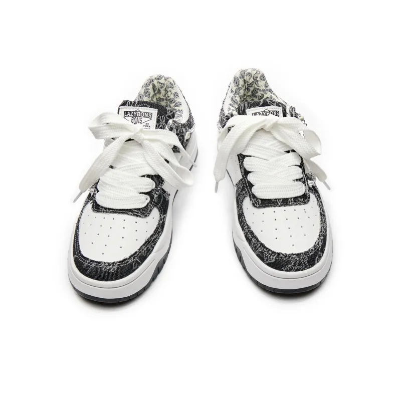LAZY BONS Height Increasing Abrasion Resistant Lightweight Breathable Slip Resistant Low Top Skateboard Shoes Unisex-10