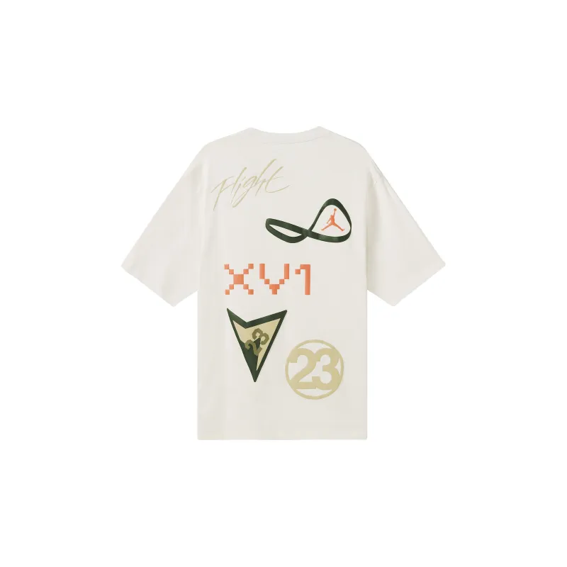 Jordan Drop Shoulder Sleeve T-Shirt Men's White-1
