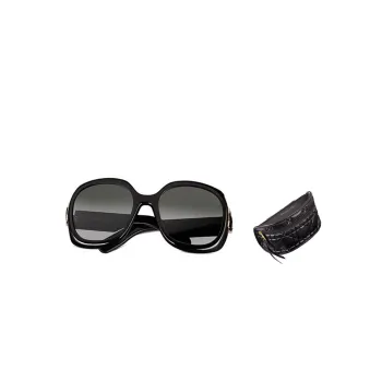 DIOR Plate Frame Irregular Shape Sunglasses Unisex Black