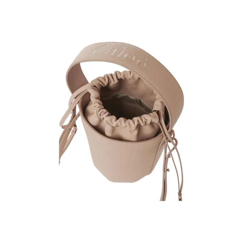 Chloe Smooth Calfskin With Lambskin Accents Bucket Bag Portable Crossbody Bag Shoulder Bag Women's Pink Beige-3