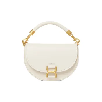Chloe Marcie Nappa Lambskin Grain Calfskin Shoulder Bag, Crossbody Bag, Handbag Women's White