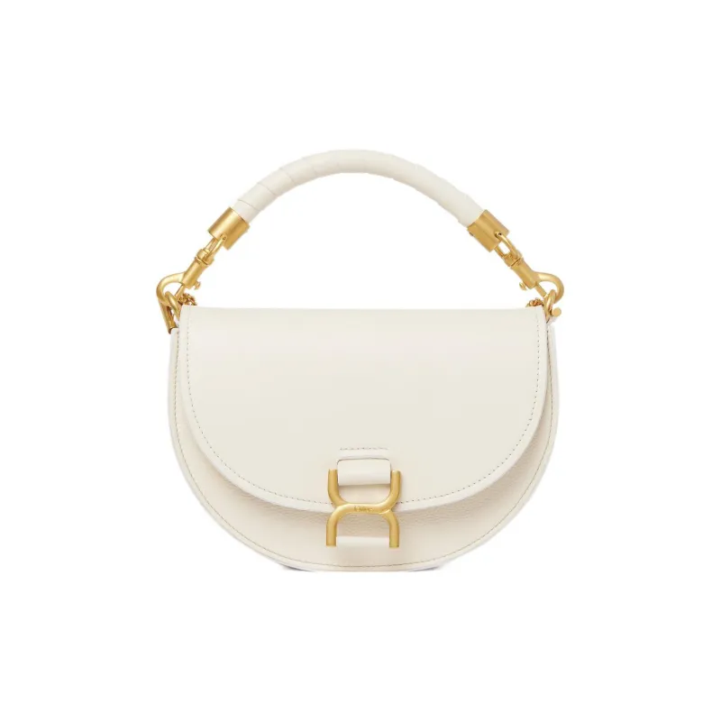 Chloe Marcie Nappa Lambskin Grain Calfskin Shoulder Bag, Crossbody Bag, Handbag Women's White-0
