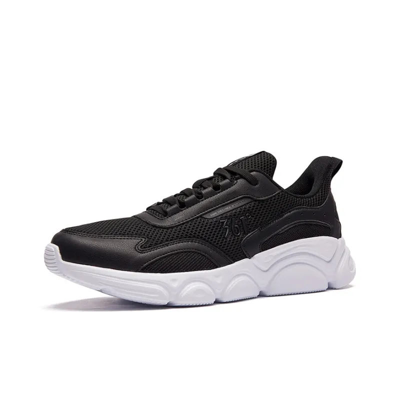 361° Breathable And Wear resistant Low Top Running Shoes Men's Black White-1