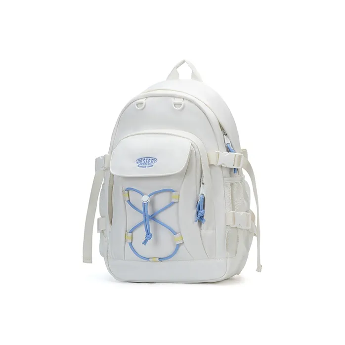 VANWALK Nylon Fabric Backpack Unisex White-0