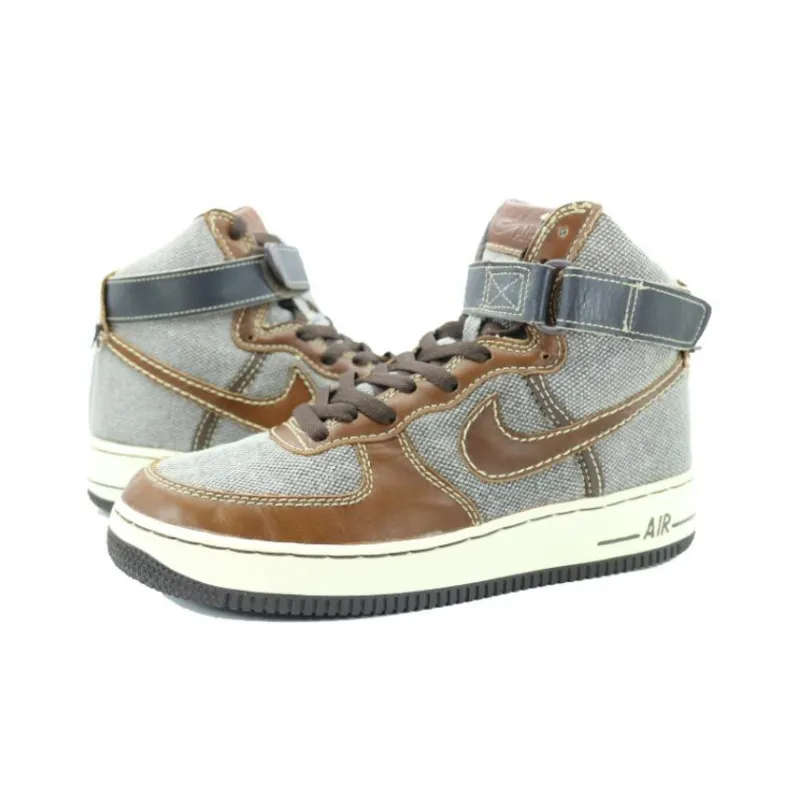 Nike Air Force 1 Premium Coverage High-Top Skateboard Shoes Men's Brown-2