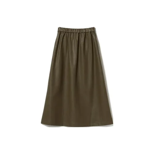 Beams Casual Long Skirts Women's Olive Green