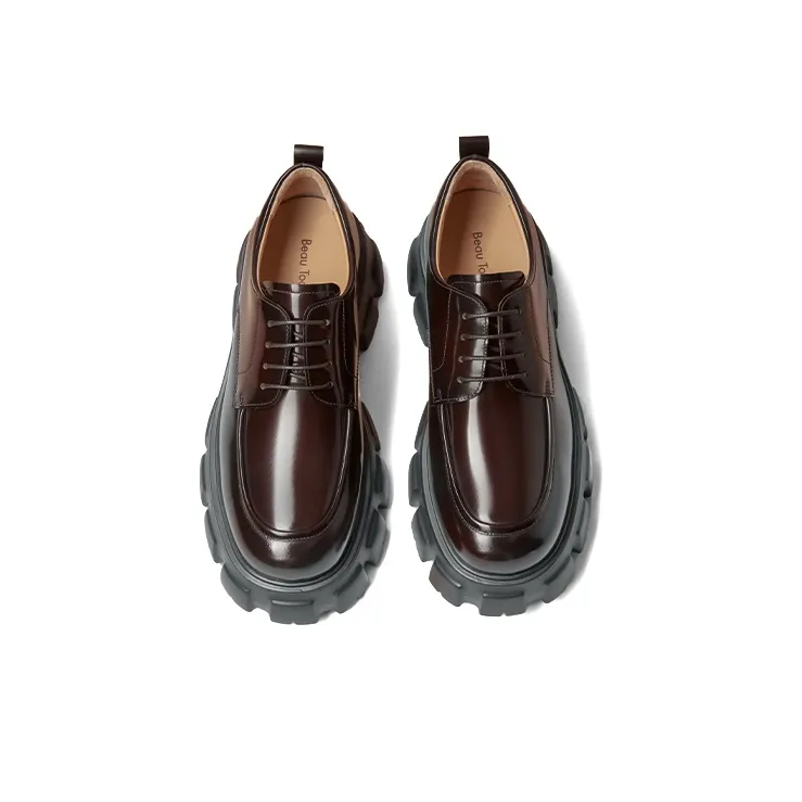 Beau Today Men's Casual Shoes Men Low Top Burgundy/Classic Black-13