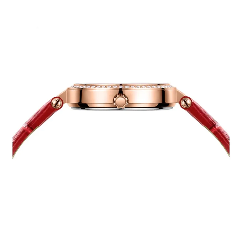 Beijing Automatic Mechanical Movement Genuine Leather Strap Watch Women's Watch White Dial Red   BL020519-2