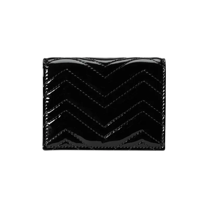 GUCCI GG Marmont Patent Leather Card Holder Wallet Women's Black-2