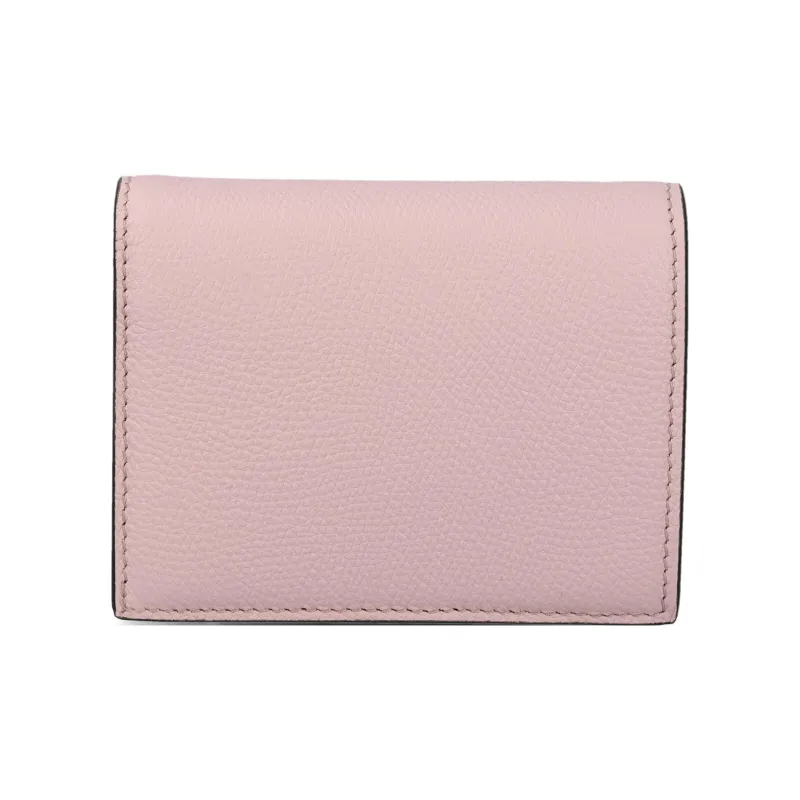 Valentino Vlogo Cow Leather Wallet, Card Holder Regular Women's Pink-2