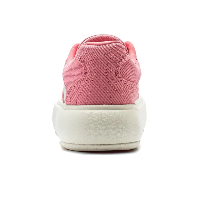 LiNing Puff Platform Anti Slip Wear Resistant Low Top Casual Shoes Women's Pink White-4