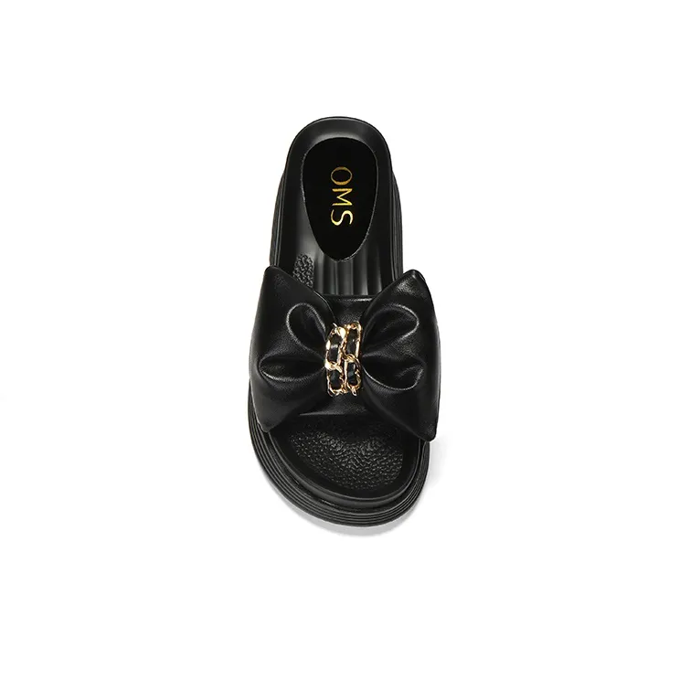 OMS Slide Slippers Women's Black/White-4