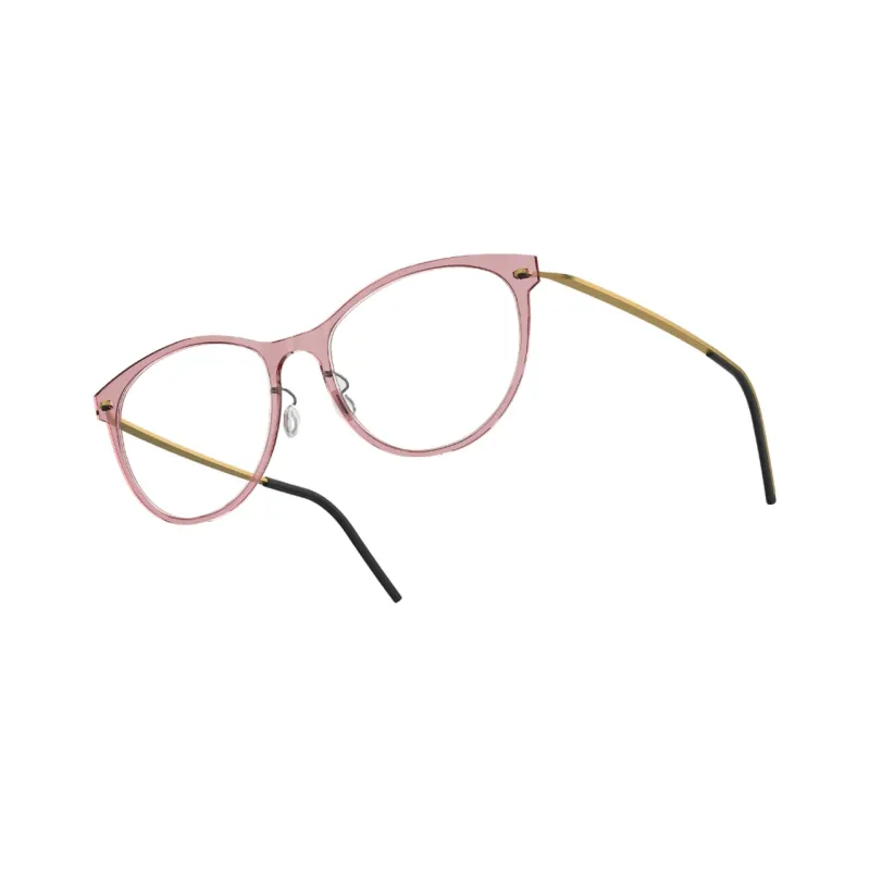 LINDBERG Cat Eye Eyeglass Frames Unisex Gold-1