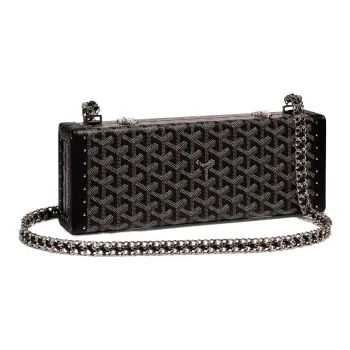 GOYARD Saint-Honoré Canvas With Leather Chain Shoulder Bag Crossbody Bag Regular Women's Black/Gold/White