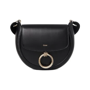 Chloe Calfskin Shoulder Bag Crossbody Bag Small Size Women's Black