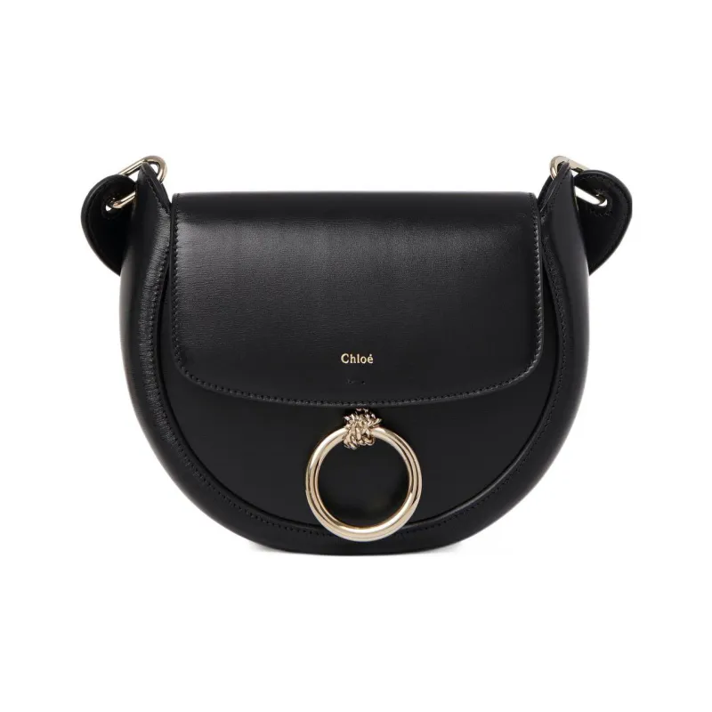 Chloe Calfskin Shoulder Bag Crossbody Bag Small Size Women's Black-0