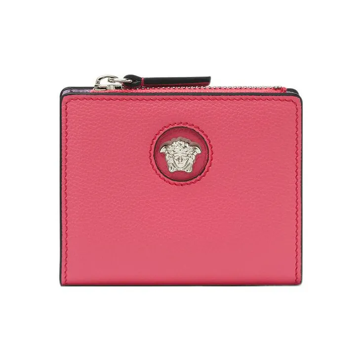 VERSACE La Medusa Cow Leather Wallet Women's Pink-0