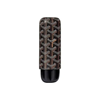 GOYARD Churchill Canvas With Heifer Skin Dog's Teeth Cigar Box Bag Merch Unisex Black