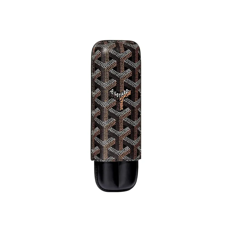 GOYARD Churchill Canvas With Heifer Skin Dog's Teeth Cigar Box Bag Merch Unisex Black-0