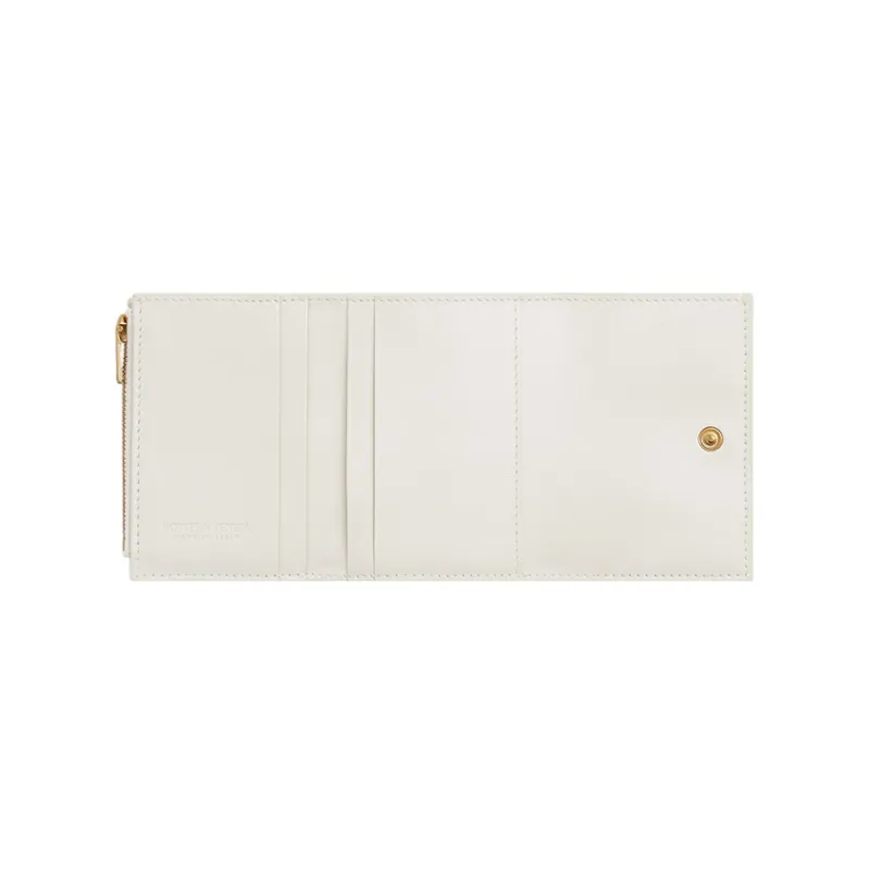 Bottega Veneta Sheepskin Wallet Small Size Women's White-3