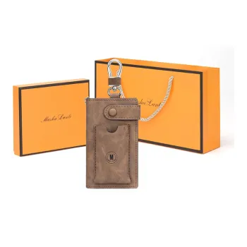MashaLanti Microfiber Synthetic Leather Car Lock Key Pouch With Card Holder Men's
