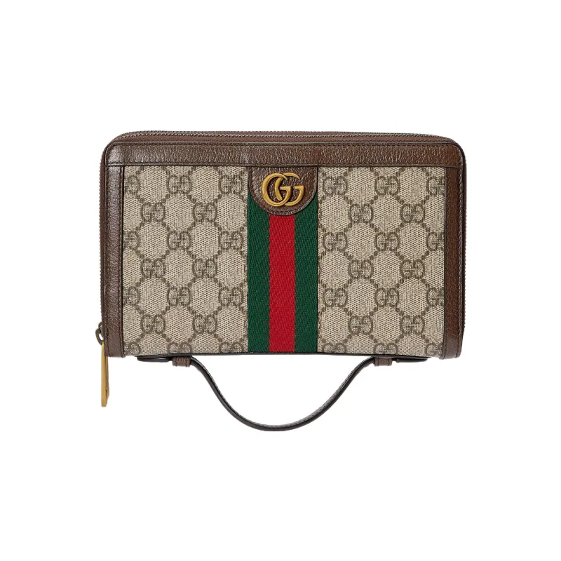 GUCCI Ophidia Canvas With Leather Canvas Bag Travel Bag Women's Beige/Ebony-1