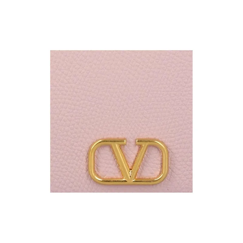 Valentino Vlogo Cow Leather Wallet, Card Holder Regular Women's Pink-4