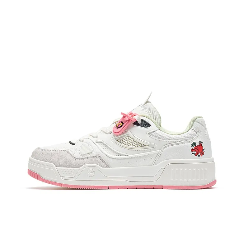 XTEP Reverse Low Top Skateboard Shoes Women's Sail White-0
