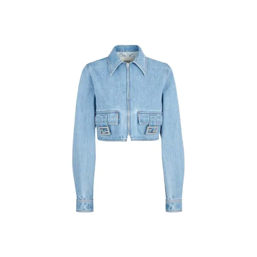 FENDI Cropped Coats Women's Blue