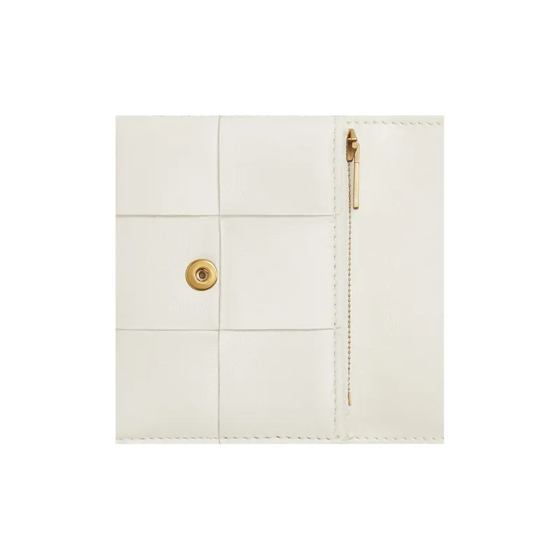 Bottega Veneta Sheepskin Wallet Small Size Women's White-4