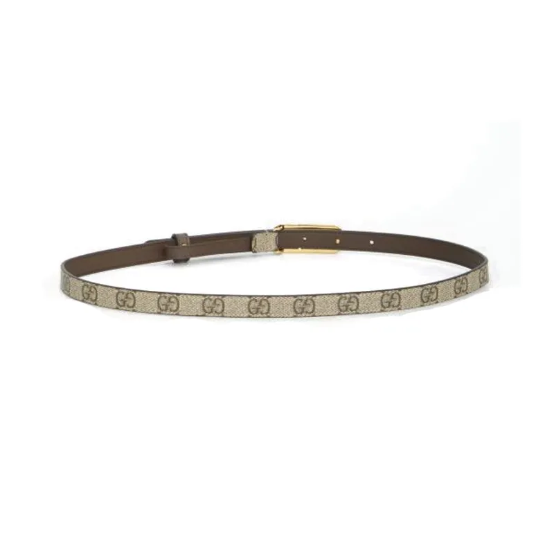 GUCCI Interlocking G Buckle Thin Belt-3