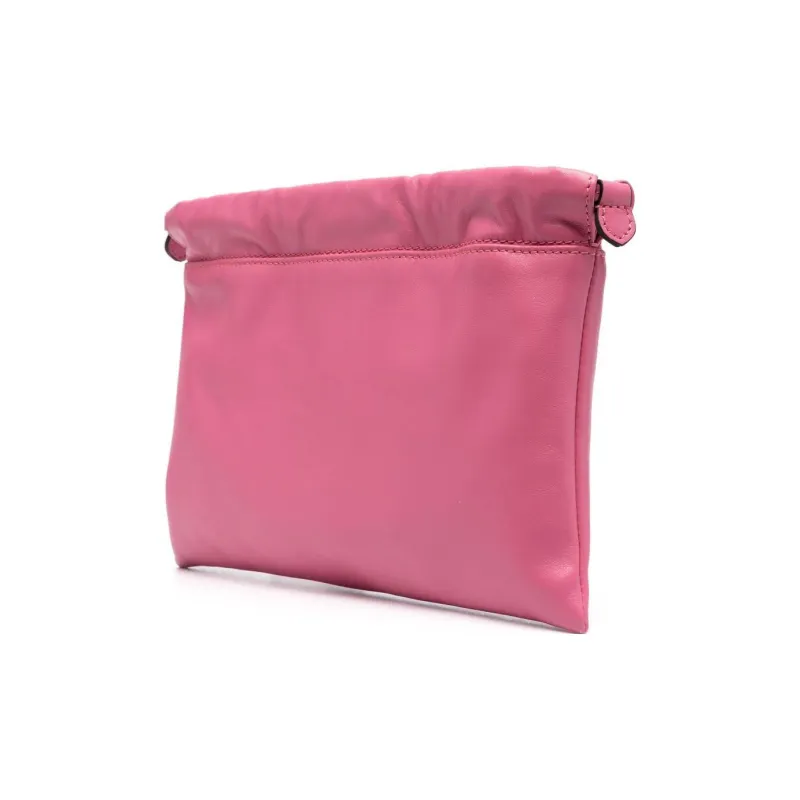 MOSCHINO Leather Clutches Crossbody Bag Shoulder Bag Women's Pink-3