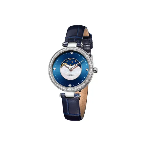 Beijing Automatic Mechanical Movement Genuine Leather Strap Watch Women's Watch Blue Dial Blue BL020517