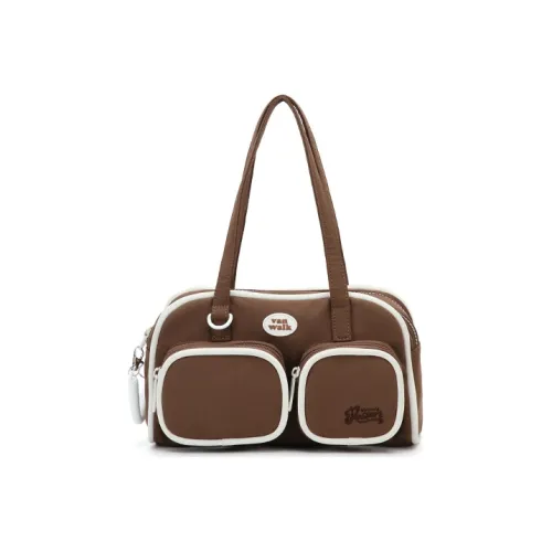 VANWALK Polyester Shoulder Bag Unisex Brown