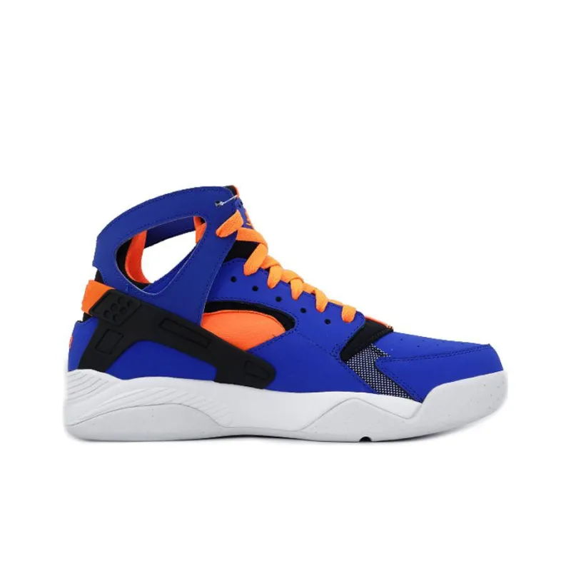 Nike Air Flight Huarache Anti Slip Wear Resistant Mid Top Vintage Basketball Shoes Men's Blue/Orange/Black-1